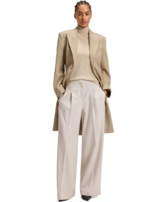 BOSS by Women's Wool Regular-Fit Peak Lapels Coat