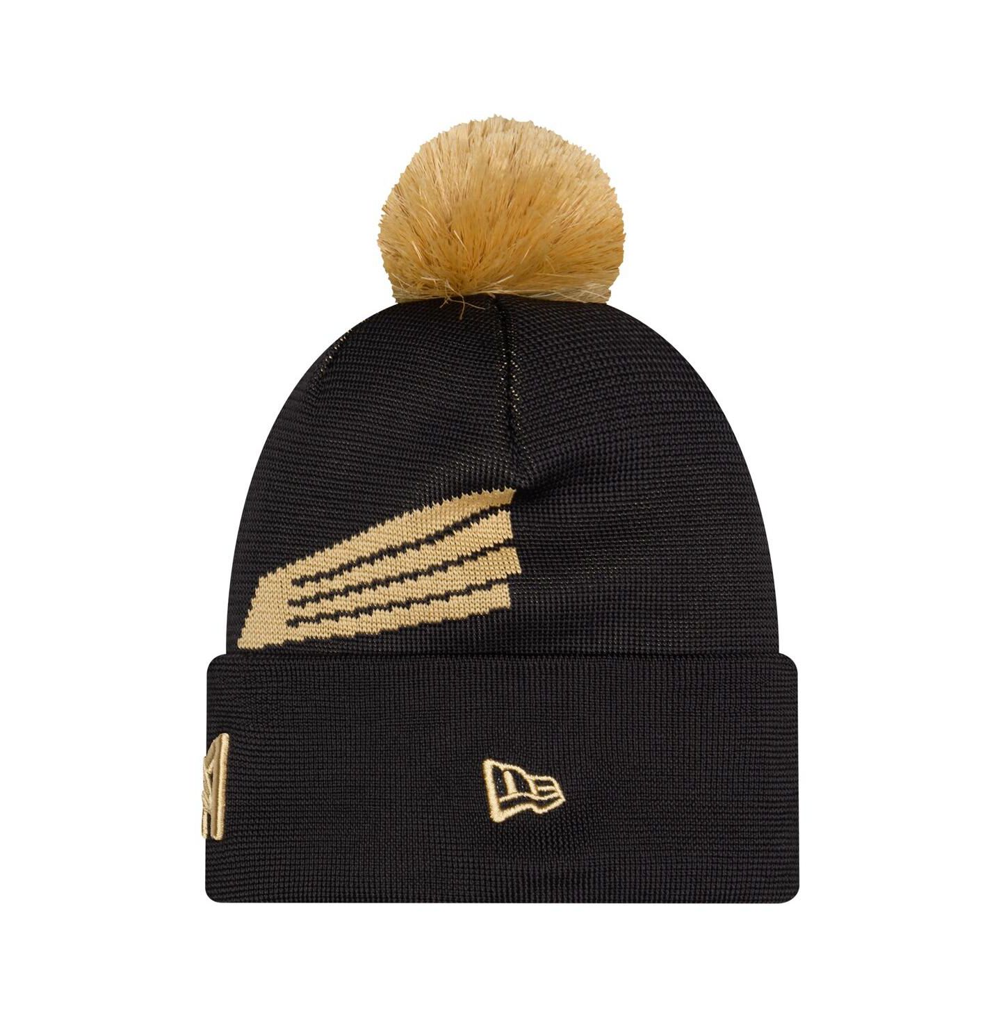 Мужские головные уборы New Era Black Lafc 2026 Jersey Hook Cuffed Knit Hat with Pom — фото 3
