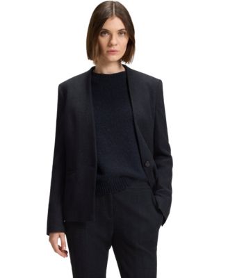 BOSS by Women's Crease-Resistant Herringbone Regular-Fit Blazer