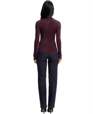 BOSS by Women's Merino Wool Mock-Neck Sweater