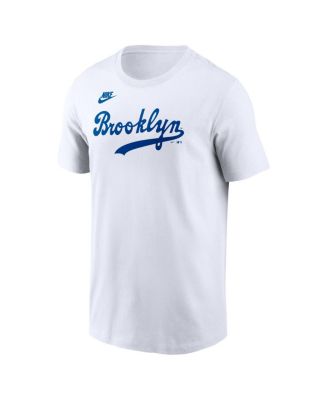 Men's White Brooklyn Dodgers Cooperstown Collection Wordmark T-Shirt