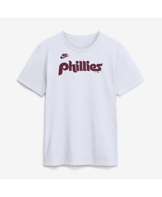 Men's White Philadelphia Phillies Cooperstown Collection Wordmark T-Shirt