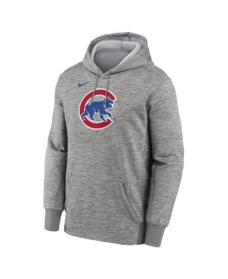 Men's Heather Gray Chicago Cubs Primary Logo Therma Hoodie