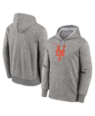 Men's Heather Gray New York Mets Primary Logo Therma Hoodie