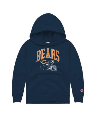 Big Boys and Girls Navy Chicago Bears Helmet Retro Tri-Blend Hoodie