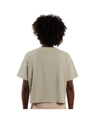 Women's Khaki Green Bay Packers Rhinestone Sprinkle Boxy Cropped T-Shirt