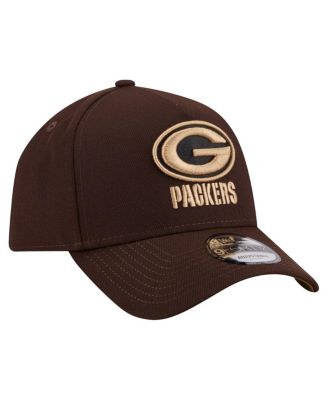 Men's Dark Brown Green Bay Packers Burnt Wood A-Frame 9FORTY Adjustable Hat