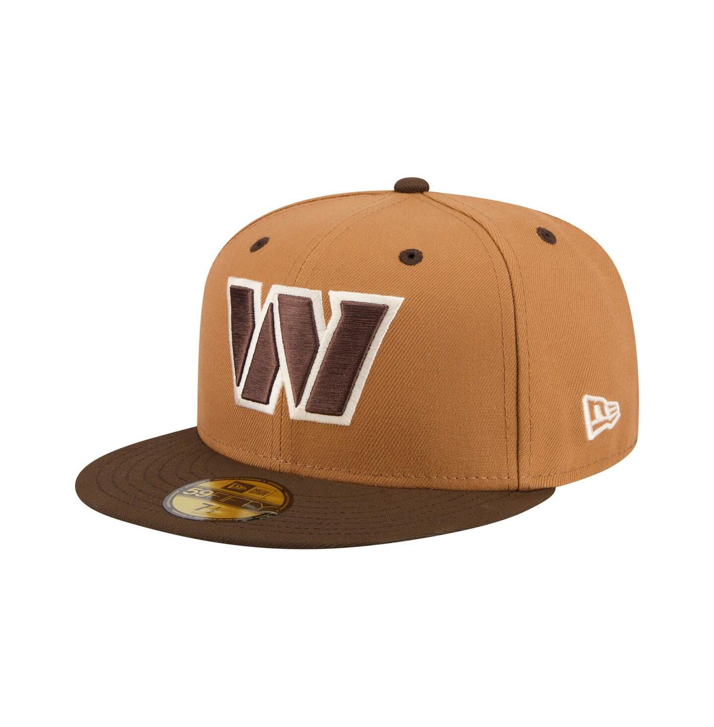 Мужская кепка New Era Light Brown/Dark Brown Washington Commanders Two-Tone Walnut 59FIFTY Fitted Hat — фото 1