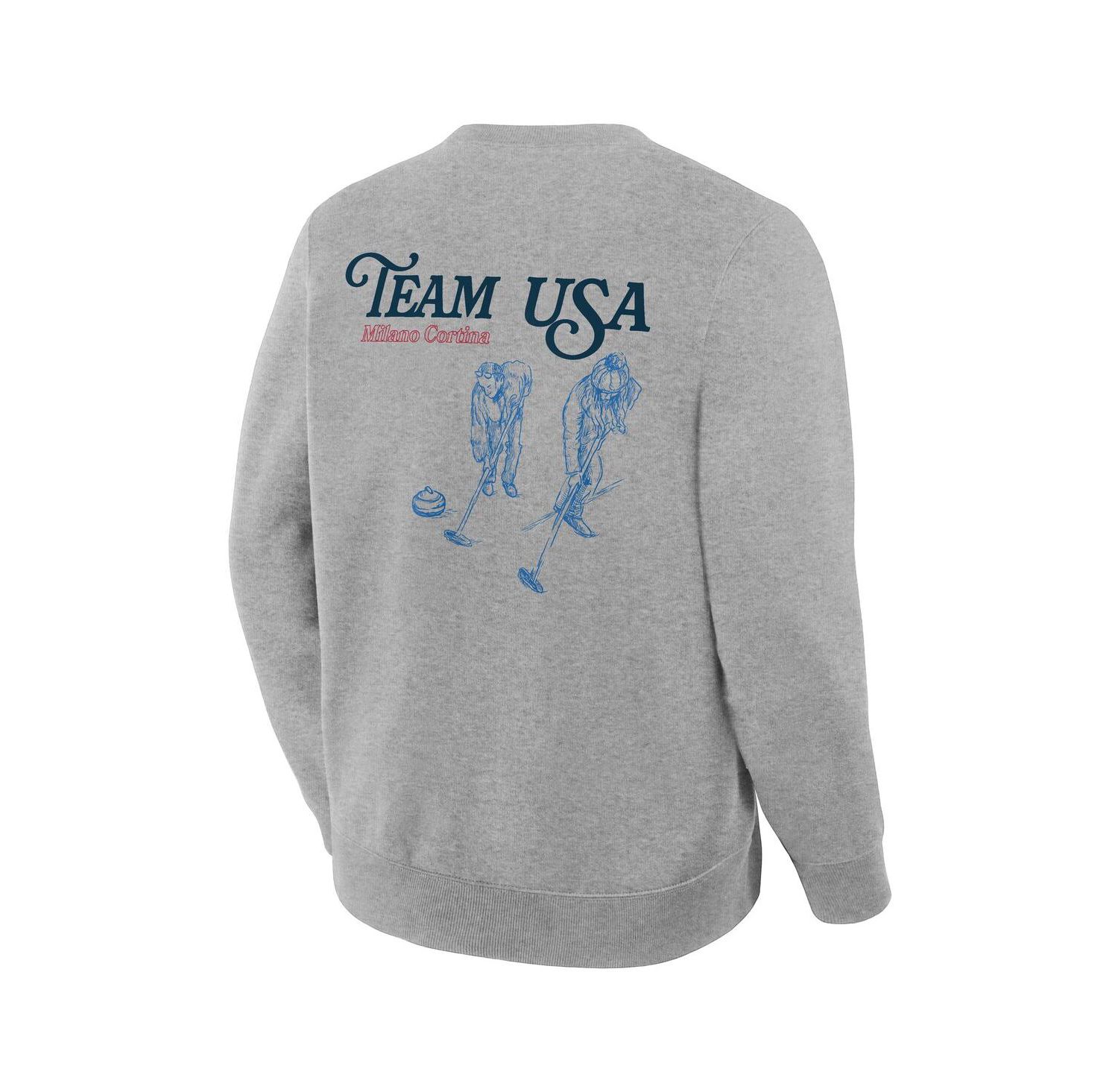 Men's Heather Gray Team USA Milano Cortina 2026 Winter Olympics Curling Sweatshirt