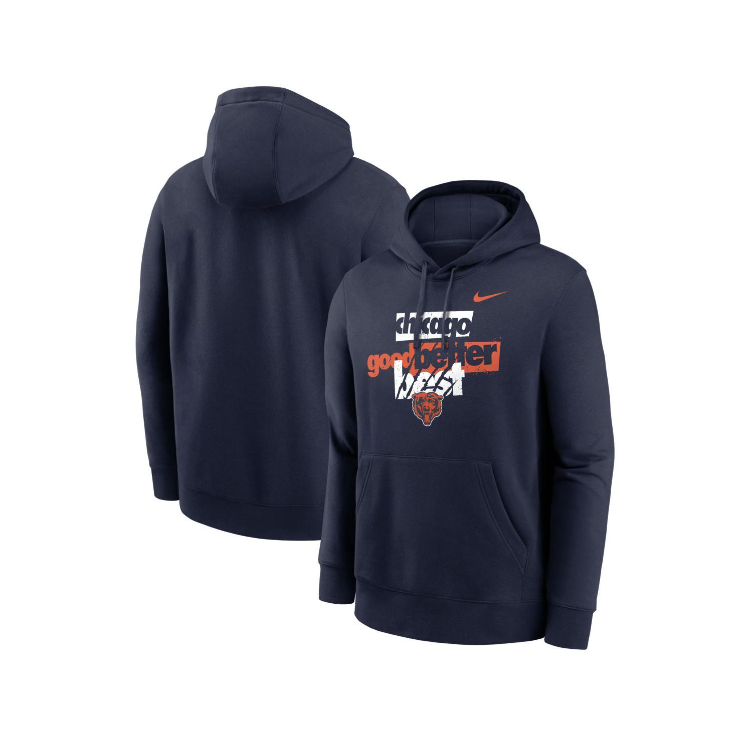 Men's Navy Chicago Bears Good Better Best Club Hoodie