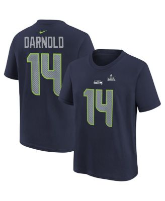 Big Boys and Girls Sam Darnold College Navy Seattle Seahawks Super Bowl LX Name & Number T-Shirt