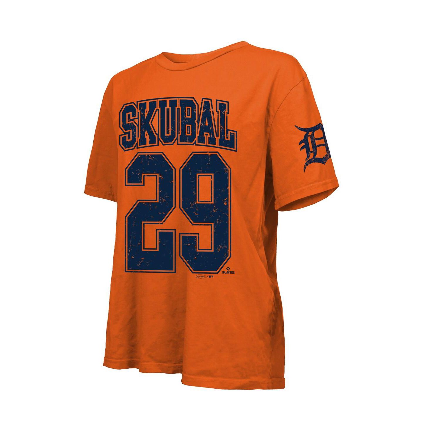 Женская футболка Majestic Threads Tarik Skubal Orange Detroit Tigers Oversized Name & Number — фото 2