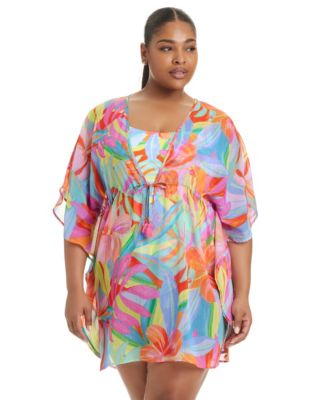 Rod Beattie Semisheer Cover-Up Caftan In Multi