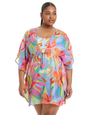 Bleu Rod Beattie Plus Size Bellissimo Cover-Up Swim Caftan - Multi