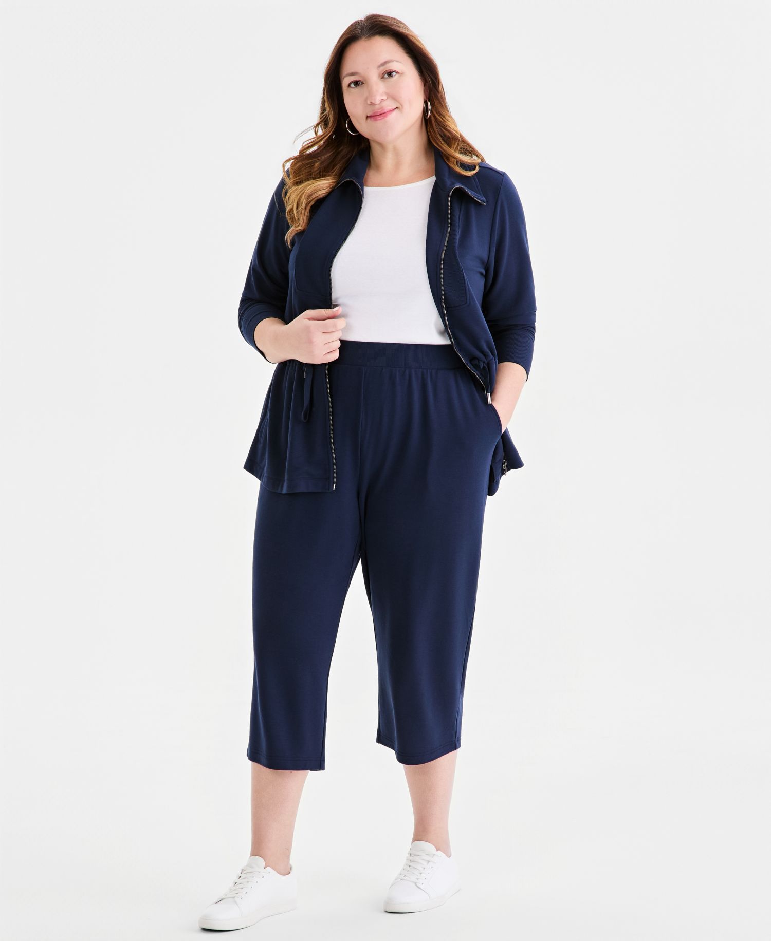 Plus Size LuxLounge French Terry Capri Pants