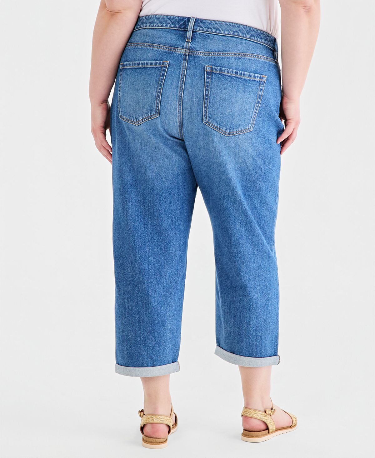 Style & Co Plus Size Mid-Rise Relaxed Straight-Leg Jeans, Macy's Exclusive view 4 — MAYCSS fashion products