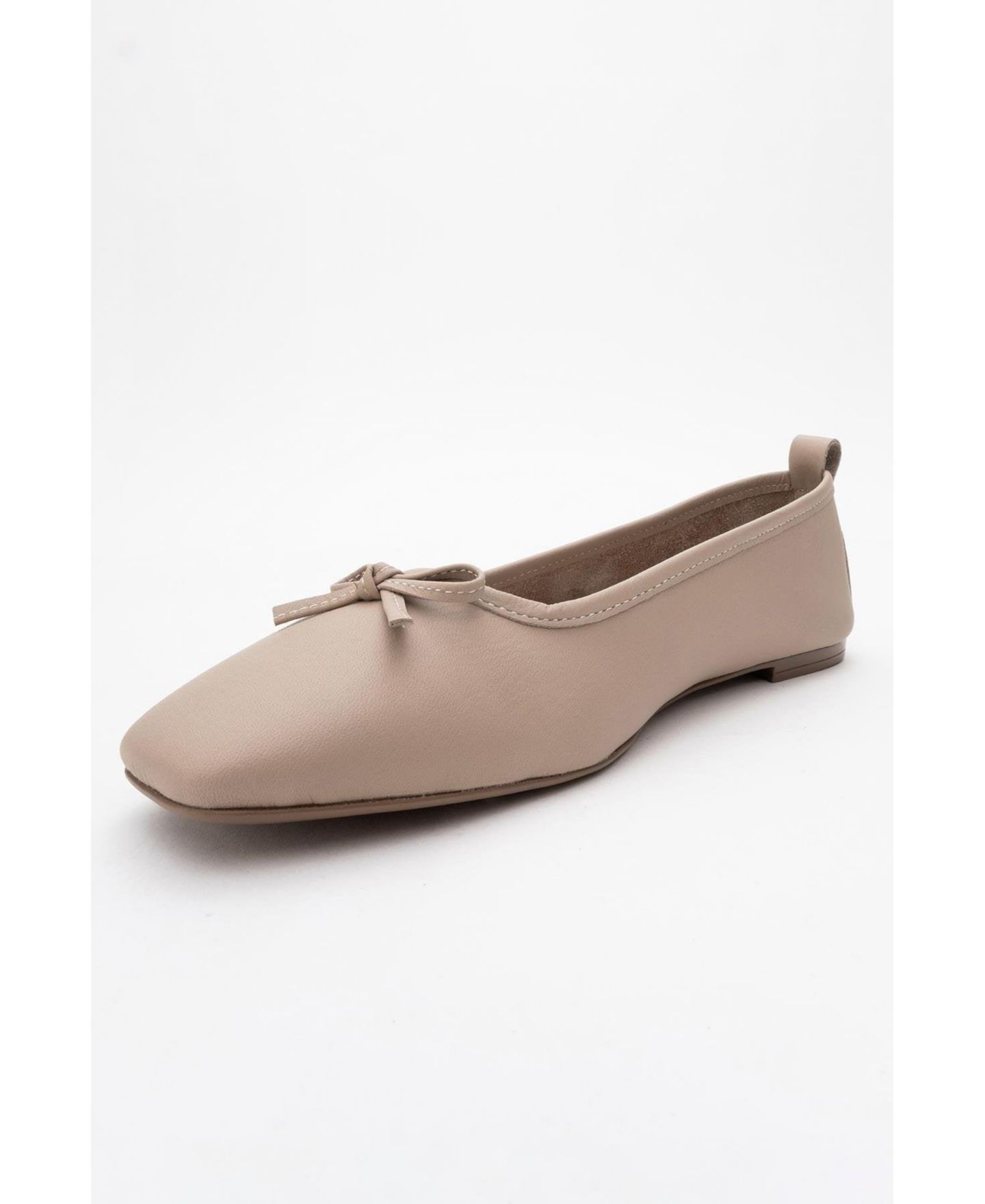Женские кожаные балетки Forever & Always Shoes Sosa, цвет: Бежевый кожаный — фото 4