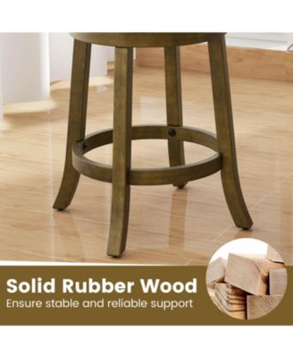 Swivel Bar Stools Set of 4 Counter Height Chairs with Hollow Back Soft-padded Seat