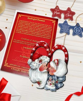 Merry Kissmas, Holiday Ornaments, Set of 2