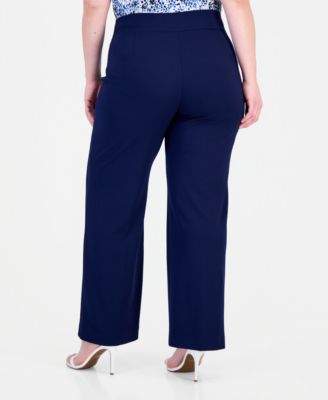 Plus Size Pull-On High-Rise Wide-Leg Pants 