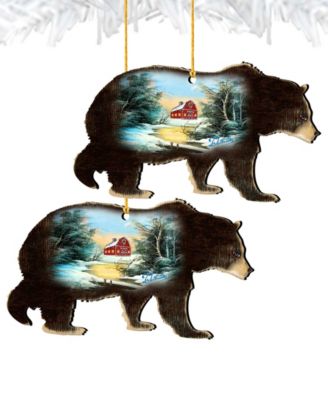 Bear Holiday Ornaments, Set of 2