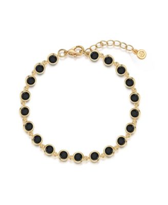 Ettika Everyday Crystal 18k Gold Plated Link Bracelet - GoldBlack 50$
