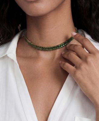 Two Rows of Crystal Sparkle Choker Necklace