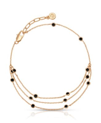 Fine Details 18k Gold Plated Crystal Anklet