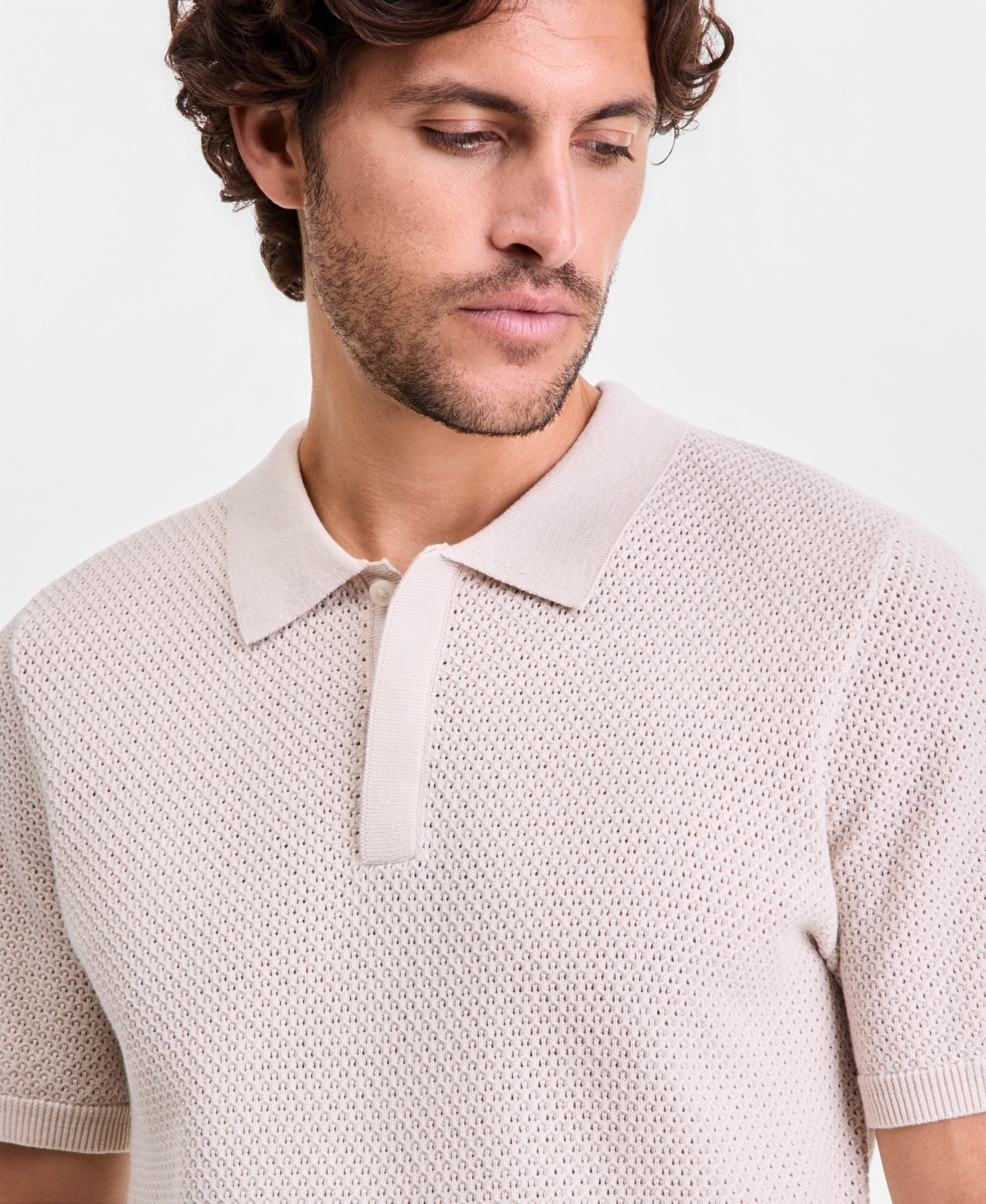 Alfani Men's Textured Polo Shirt, Exclusively at Macy's