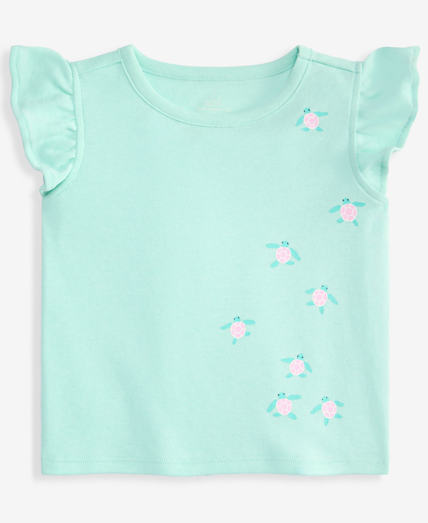 Футболка First Impressions Mix & Match Turtles Flutter-Sleeve T-Shirt для девочек-малышей, цвет: Gentle Lagoon — фото 1