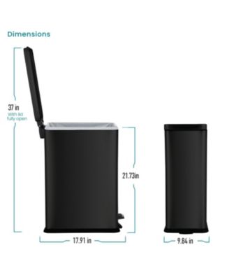 8 Gallon Slim Stainless Steel Kitchen Trash Can with Step Pedal and Soft Close Lid