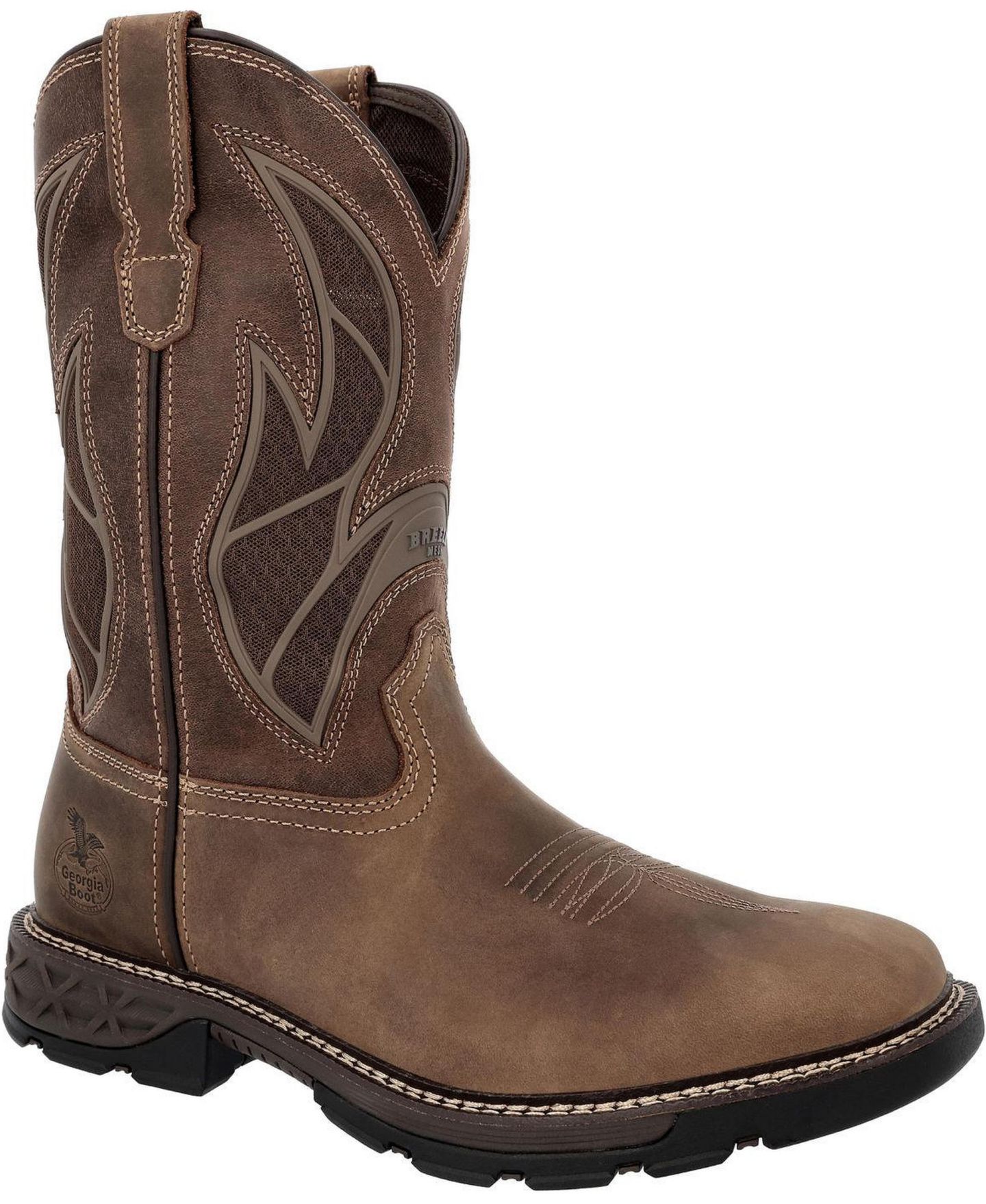 Мужские ботинки GEORGIA BOOT Carbo-Tec FLX 11" Pull-On Work Boot, цвет: Коричневый — фото 1