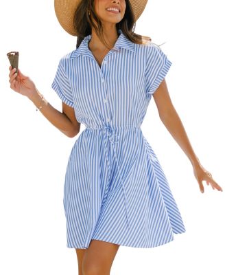 Women's Can You Tell Striped Mini Beach Dress
