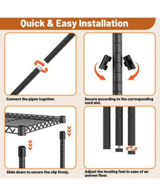 6 Tiers Storage Shelves - Heavy Duty Metal Wire Shelving Unit, Adjustable Storage Rack for Garage, Warehouse, 2100 lbs Capacity