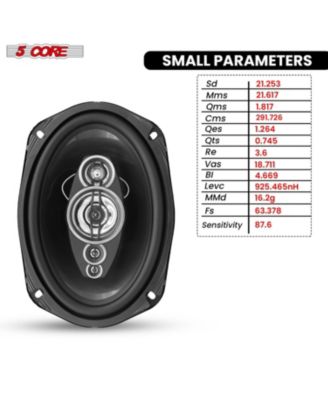 5Core 6x9 Car Speaker 4Pcs 800W 4Ohm 2 Way Coaxial Speaker Audio w Super Tweeter Fit for Vehicle