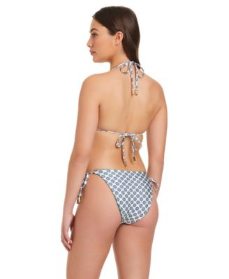 Women's Solar Power Triangle Reversible V-Neck Printed Bikini Top