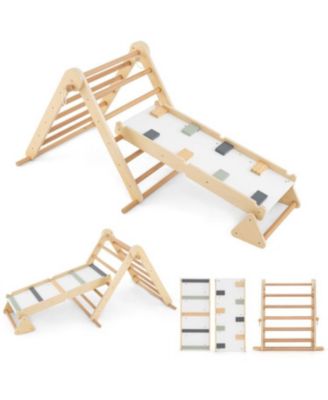 3-in-1 Foldable Climbing Triangle Set with Ramp for Kids