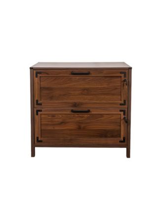 2 Drawer File Cabinet, Home Office Filing Organizer, Wood Lateral Filing Cabinet with Lock for Letter/Legal/A4/F4