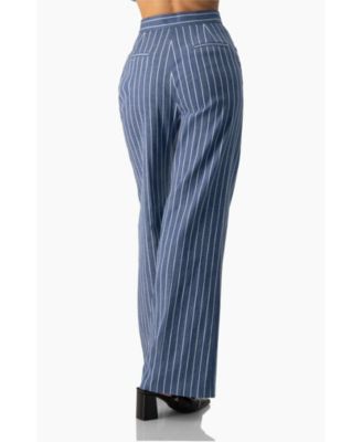 Women's Striped Wide-Leg Pants
