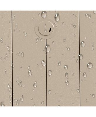 52.95" Round Outdoor Dining Table for 6–7 People, All-Weather Steel Patio Table with Umbrella Hole, Sandstone