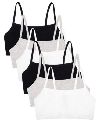 Women's Spaghetti Strap Cotton Sports Bra, 6 Pack