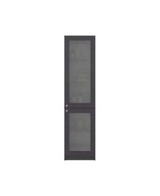 Milo Modern Storage Cabinet with 5 Shelves and Glass Front, Minimalist Design