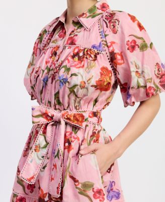 Women's Short-Sleeve Collared Mini Dress