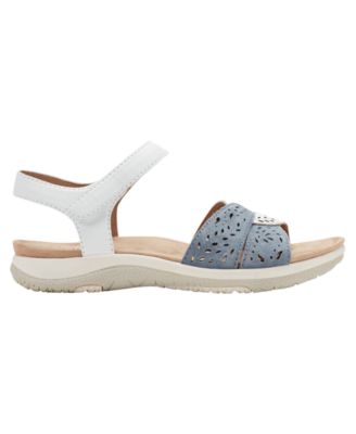 Women's Sylo Perforated Leather Flat Sandals