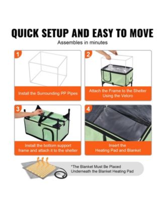 Heated Elevated Cat House with Adjustable Temperature and Timer