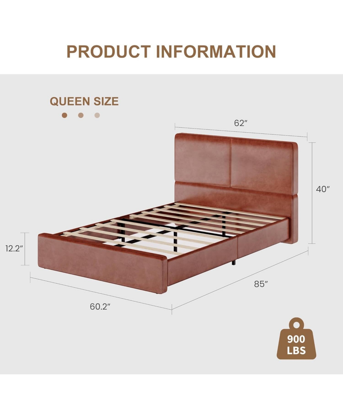 gaomon Bed Frame with 2 Storage Drawers, Faux Leather Low Profile Bed Base with Wood Slat Support, No Box Spring Needed, Easy Assembly