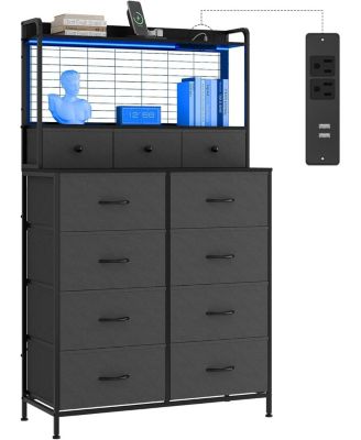 Smart Dresser with 11 Fabric Drawers