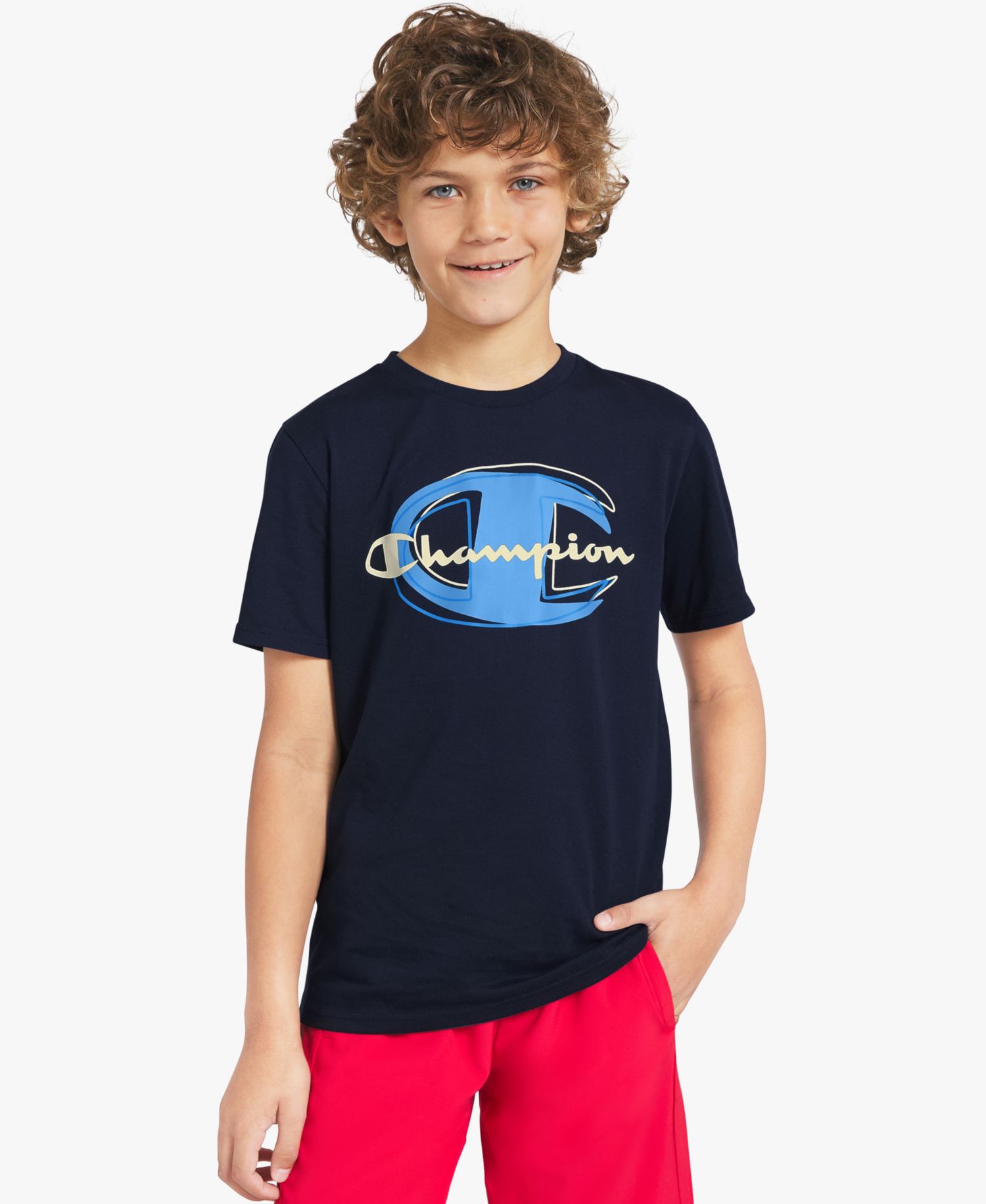 Big Boys' Short-Sleeve Round Neck Graphic T-Shirt