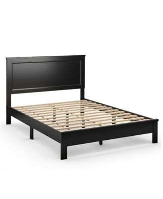 Size Bed Frame Platform Slat High Headboard Bedroom Rubber Wood Leg
