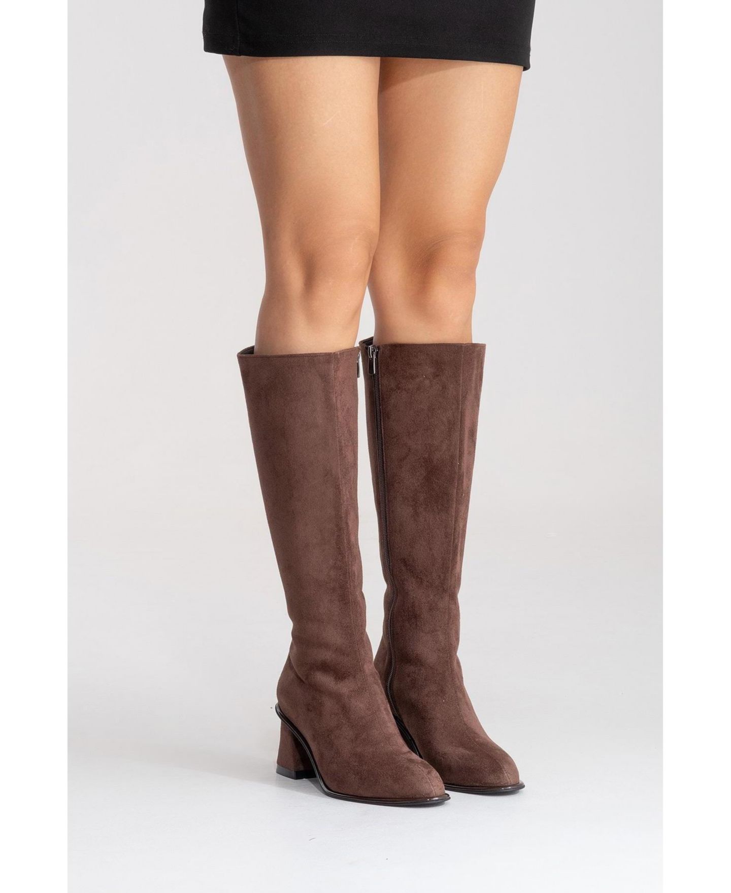 Женские ботинки Prologue Shoes Paradis Block Heel Knee High, цвет: Коричневый замшевая искусственная кожа — фото 6